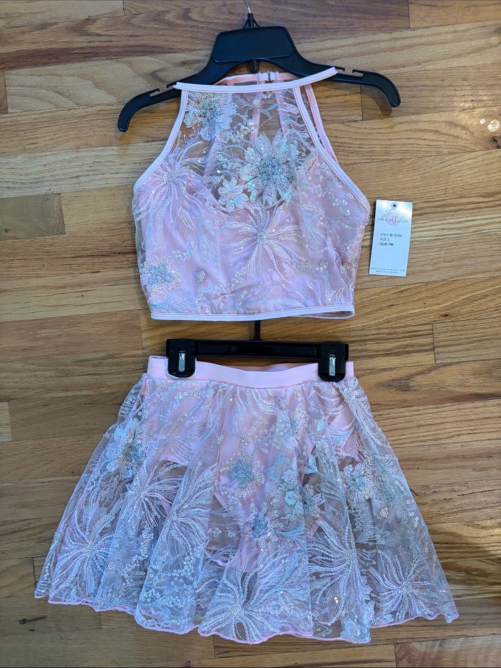 Girls' Pink Sequin Dance Costume Set - Brand: